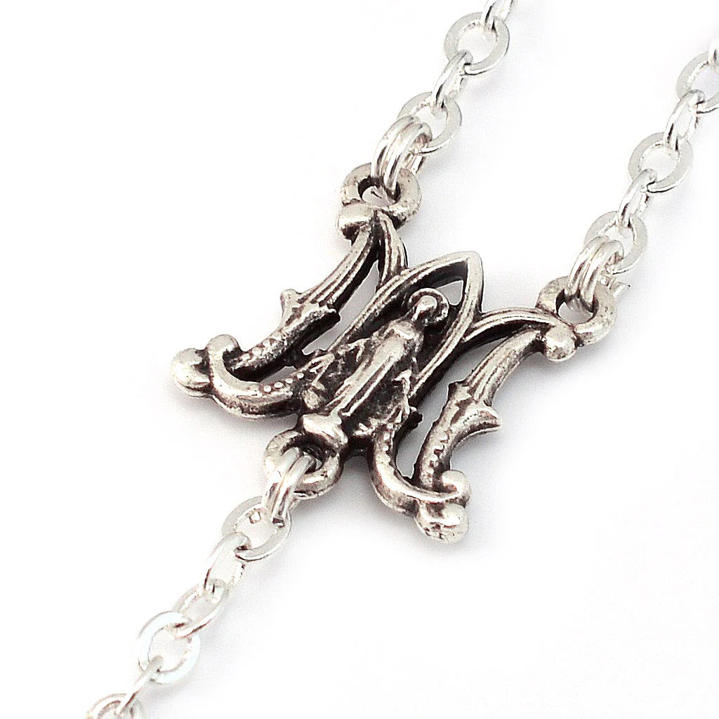 Annunciation Rosary, Silver & Jade - Image 4