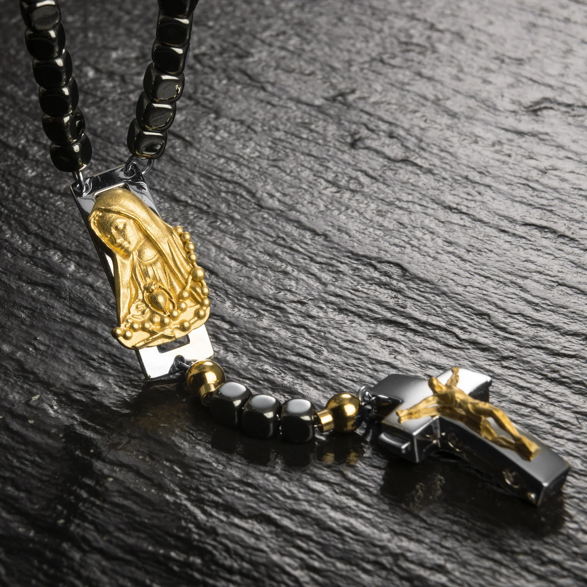 DEVOTIONAL ROSALET® - SQUARE POLISHED HEMATITE BEADS - Image 22