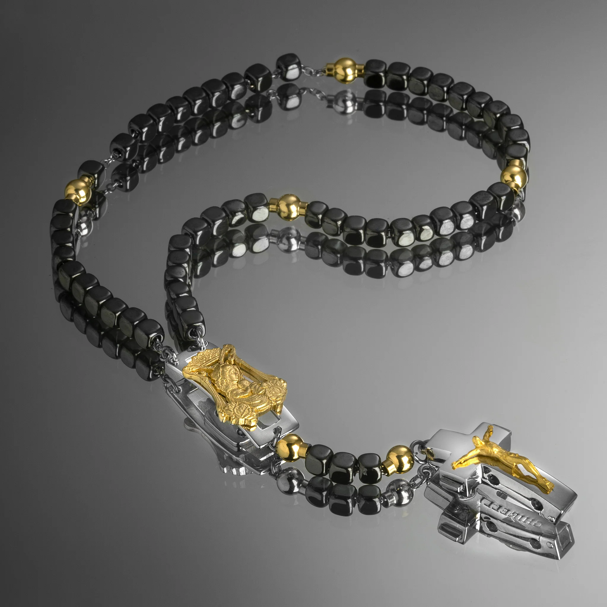 DEVOTIONAL ROSALET® - SQUARE POLISHED HEMATITE BEADS - Image 41